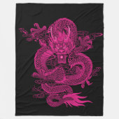 Roze Chinese keizer Dragon Fleece Deken (Voorkant)