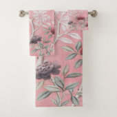 Roze Chinoiserie 3 Stuk Luxe Bad Handdoek (Insitu)