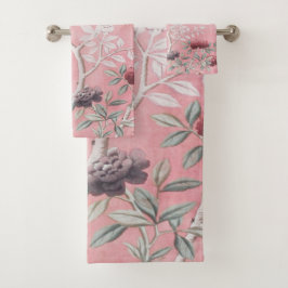 Roze Chinoiserie 3 Stuk Luxe Bad Handdoek