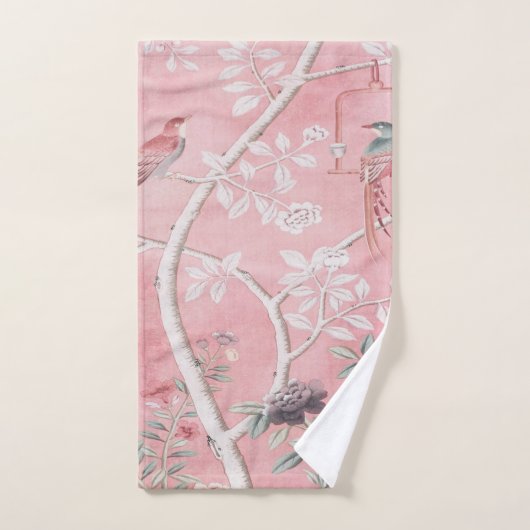 Roze Chinoiserie 3 Stuk Luxe Bad Handdoek (Handdoek)
