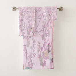 Roze Chinoiserie 3 Stuk Luxe Bad Handdoek