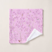 Roze Chinoiserie 3 Stuk Luxe Bad Handdoek (Wasdoekje)