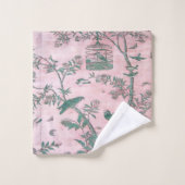 Roze Chinoiserie 3 Stuk Luxe Bad Handdoek (Wasdoekje)
