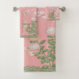 Roze Chinoiserie 3 Stuk Luxe Bad Handdoek