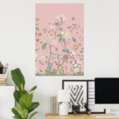 Roze Chinoiserie Art Print nr. 1 | 24 x 36 (Thuiskantoor)