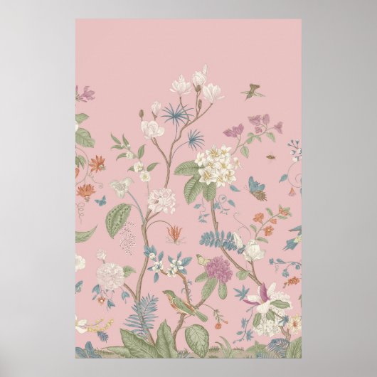 Roze Chinoiserie Art Print nr. 1 | 24 x 36 (Voorkant)