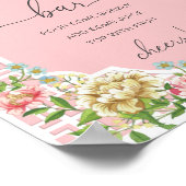 Roze Chinoiserie Baby shower Mimosa Bar Sign. Poster (Hoek)