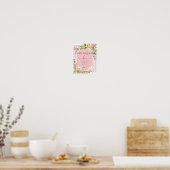 Roze Chinoiserie Baby shower Mimosa Bar Sign. Poster (Keuken)