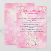 Roze Chinoiserie Babyshower Uitnodiging (Voorkant / Achterkant)
