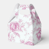 Roze Chinoiserie Bloem Franse Toile  Bedankdoosjes (Achterkant)