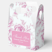Roze Chinoiserie Bloem Franse Toile  Bedankdoosjes (Geopend)