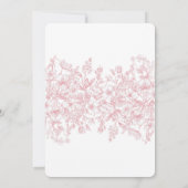 Roze Chinoiserie Bloemen Save the Date Kaart (Achterkant)