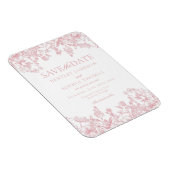 Roze Chinoiserie Bloemen Save the Date Kaart Magneet (Rechterzijde)