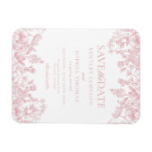 Roze Chinoiserie Bloemen Save the Date Kaart Magneet (Horizontaal)