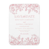 Roze Chinoiserie Bloemen Save the Date Kaart Magneet (Verticaal)