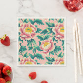 Roze Chinoiserie Bloemen Servet (Insitu)
