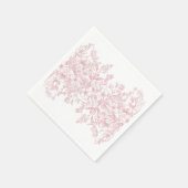 Roze Chinoiserie  Bloemen Trouwdessert Servet (Hoek)