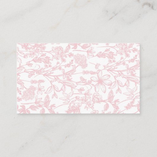 Roze Chinoiserie bloemenboek in Lieu, spel Visitekaartje (Achterkant)