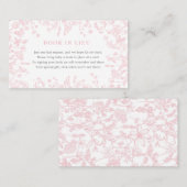 Roze Chinoiserie bloemenboek in Lieu, spel Visitekaartje (Voorkant / Achterkant)