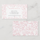 Roze Chinoiserie bloemendiapercadeauspelkaart, spe Visitekaartje (Voorkant / Achterkant)