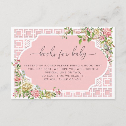 Roze Chinoiserie Books Request Kaart - Trianon (Voorkant)