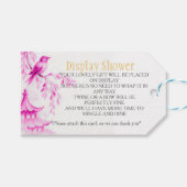 Roze Chinoiserie Bruidsdisplay Shower omhulsel Cadeaulabel (Voorkant (Horizontaal))