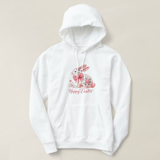 Roze Chinoiserie Bunny – Elegante Bloemrijke Paas Hoodie