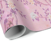 Roze Chinoiserie Chinese Decoupage Cadeaupapier (Rol Hoek)