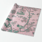Roze Chinoiserie Chinese Decoupage Cadeaupapier (Uitgerold)