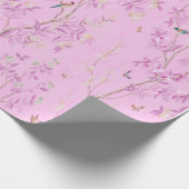 Roze Chinoiserie Chinese Decoupage Cadeaupapier (Hoek)
