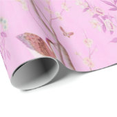 Roze Chinoiserie Chinese Decoupage Cadeaupapier (Rol Hoek)