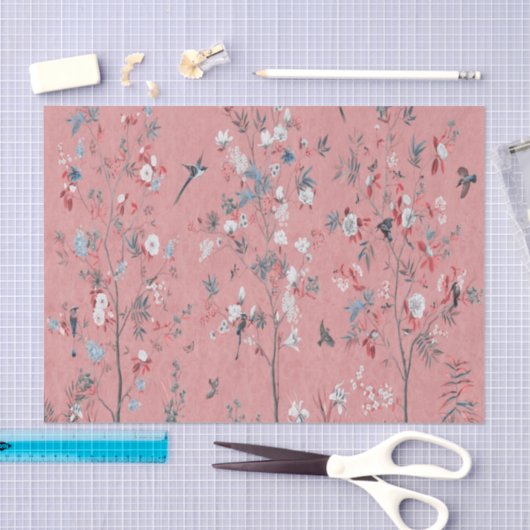 Roze Chinoiserie Chinese Decoupage Tissuepapier (Craft)