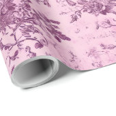 Roze Chinoiserie Decoupage Cadeaupapier (Rol Hoek)