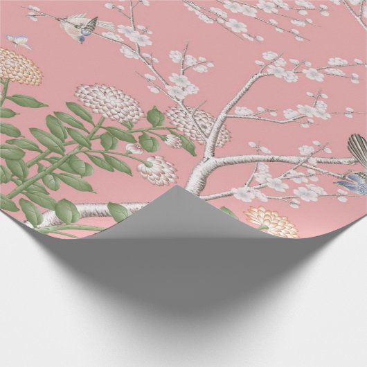 Roze Chinoiserie Decoupage Cadeaupapier (Hoek)