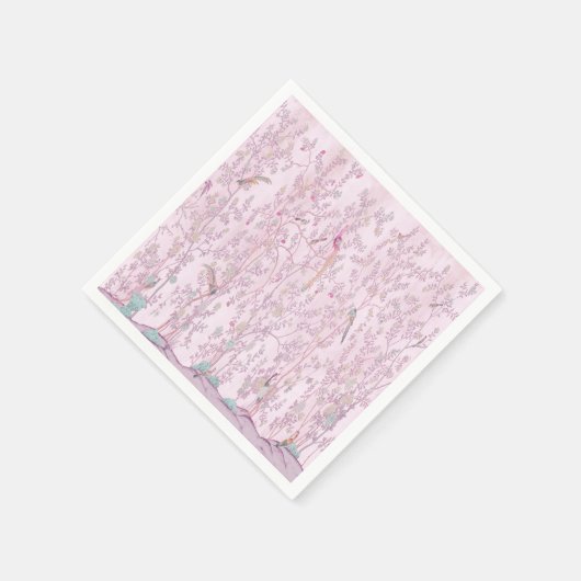 Roze Chinoiserie Decoupage Servet (Hoek)