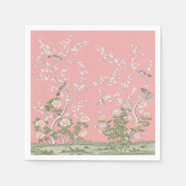 Roze Chinoiserie Decoupage Servet