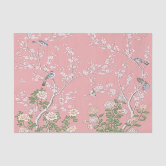 Roze Chinoiserie Decoupage Tissuepapier (Voorkant)
