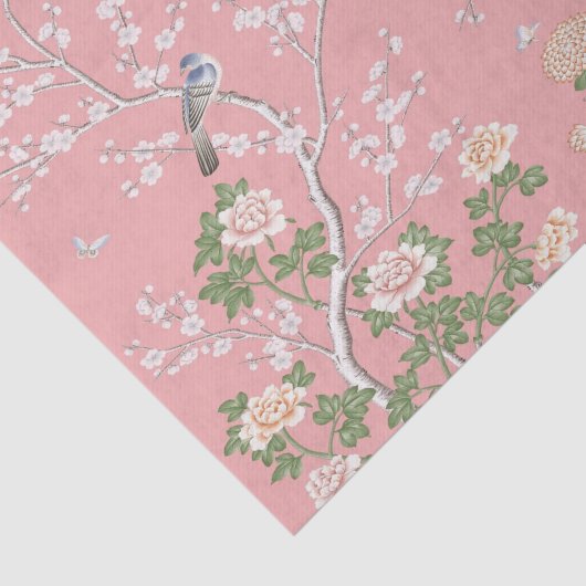 Roze Chinoiserie Decoupage Tissuepapier (Detail)