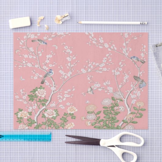 Roze Chinoiserie Decoupage Tissuepapier (Craft)