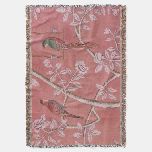 Roze Chinoiserie Deken (Voorkant Verticaal)