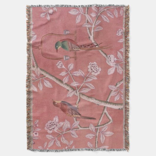 Roze Chinoiserie Deken (Voorkant Verticaal)