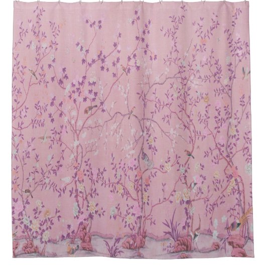 Roze Chinoiserie Douchegordijn (Voorkant)