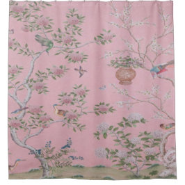 Roze Chinoiserie Douchegordijn