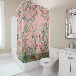 Roze Chinoiserie Douchegordijn