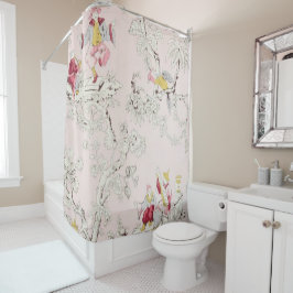 Roze Chinoiserie Douchegordijn