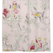 Roze Chinoiserie Douchegordijn (Voorkant)