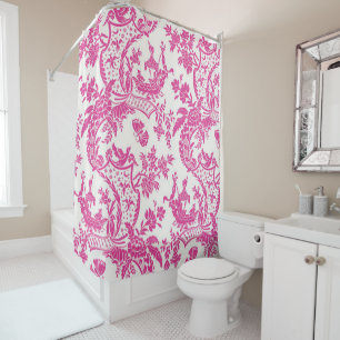 Roze Chinoiserie Douchegordijn