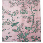 Roze Chinoiserie Douchegordijn (Voorkant)