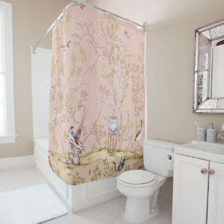 Roze Chinoiserie Douchegordijn