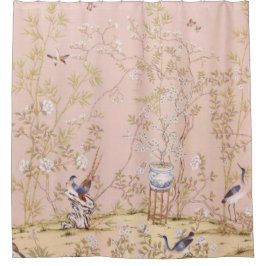 Roze Chinoiserie Douchegordijn
